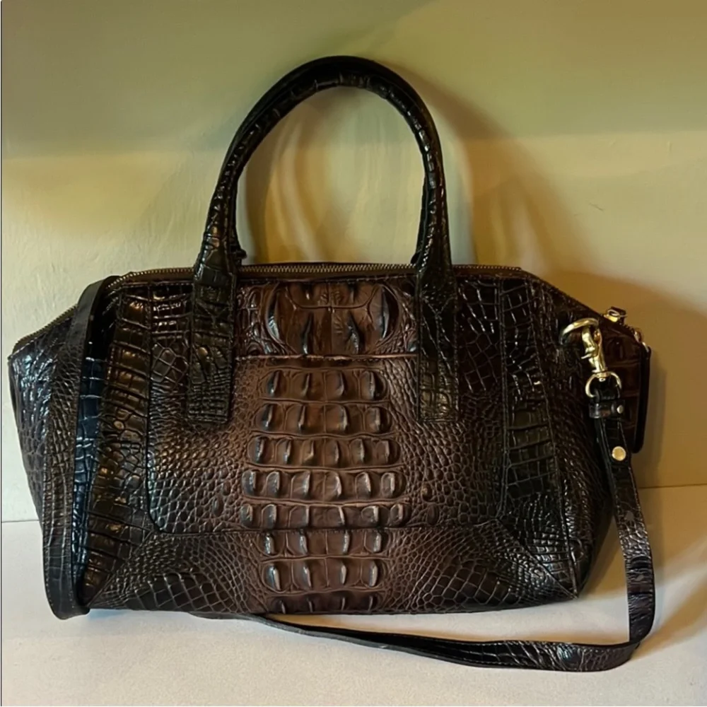 Brahmin Crocodile-Embossed Handbag